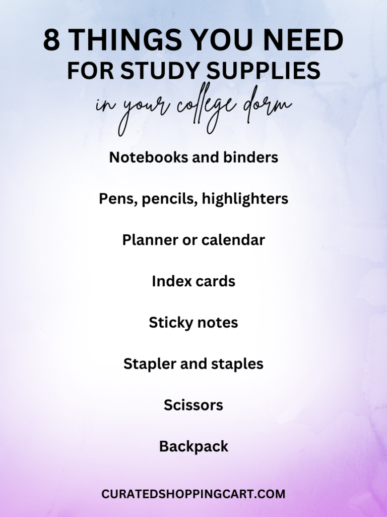 College Dorm Room Essentials Checklist