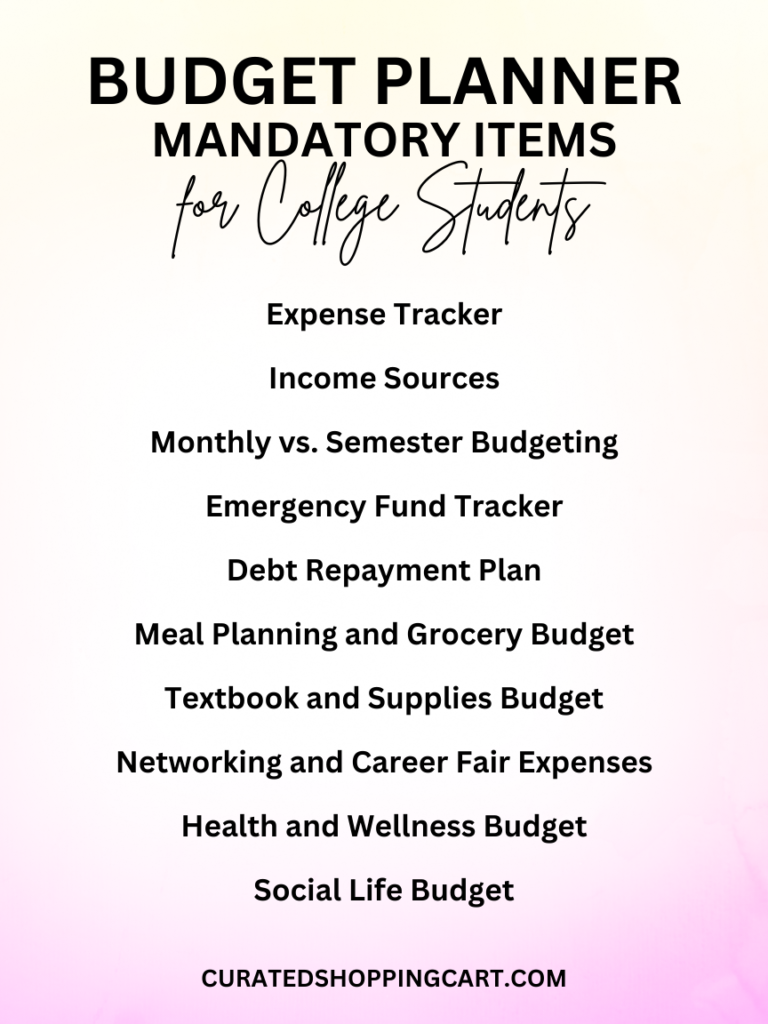 College Student Budget Planner