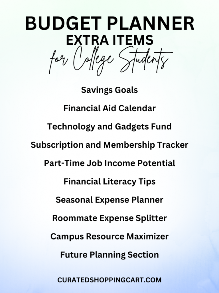 College Student Budget Planner