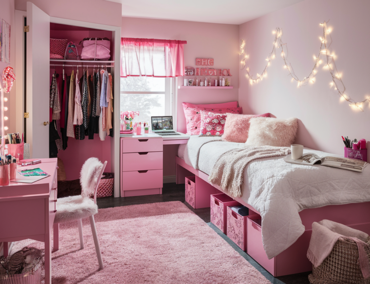 Pink Dorm Room Ideas