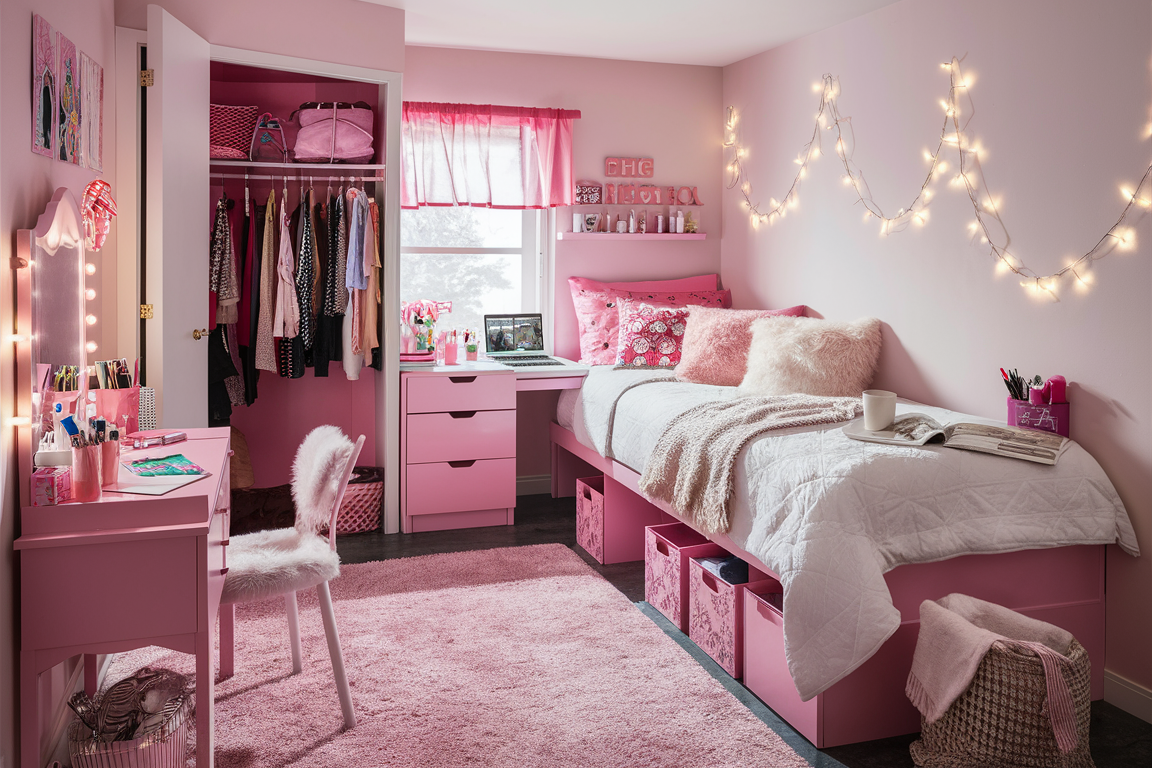 Pink Dorm Room Ideas