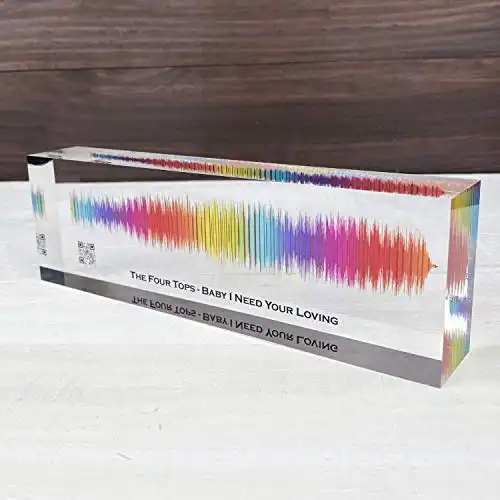 Artblox Soundwave Art With Scannable Qr Code Any Video Voice Recording Baby Heartbeat Or Song To Acrylic Glass Spotify Plaque Cool Mothers Day Customized Gifts For Wife Girlfriend Sound Card