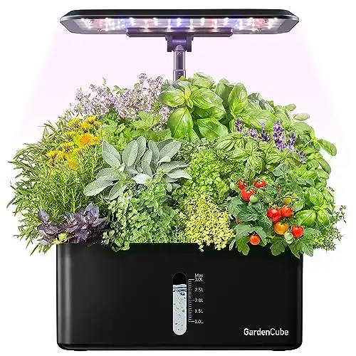 Hydroponics Growing System Indoor Garden: Herb Garden Kit Indoor with LED Grow Light Quiet Smart Water Pump Automatic Timer Healthy Fresh Herbs Vegetables Hydroponic Planter for Home Kitchen O...